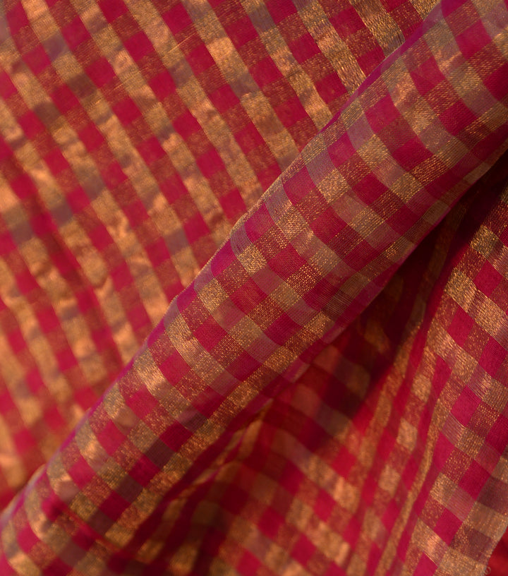 MAGENTA & GOLD CHANDERI ZARI DUPATTA