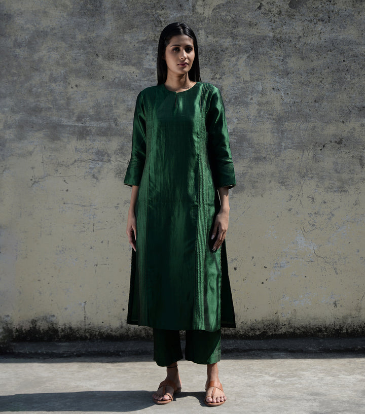 Green Silk Suit Set