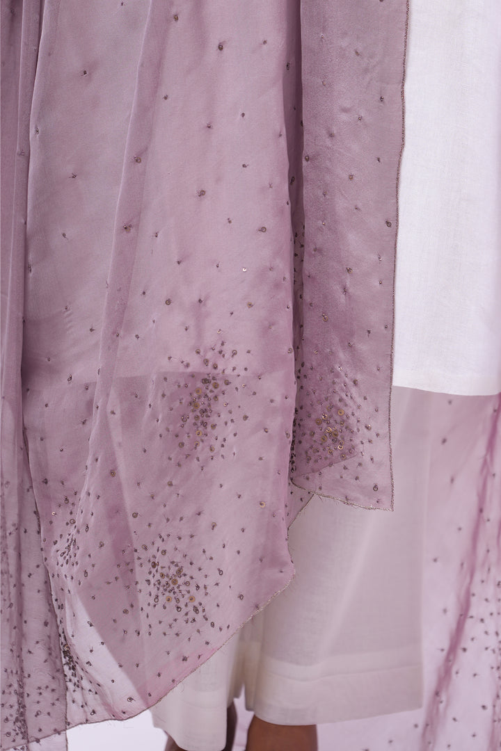 Mauve Embroidered Dupatta