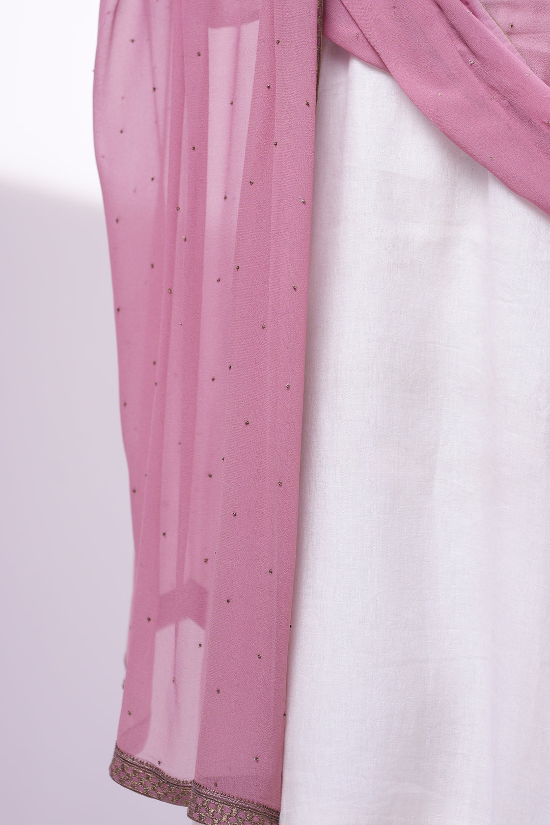 Pink Embroidered Dupatta