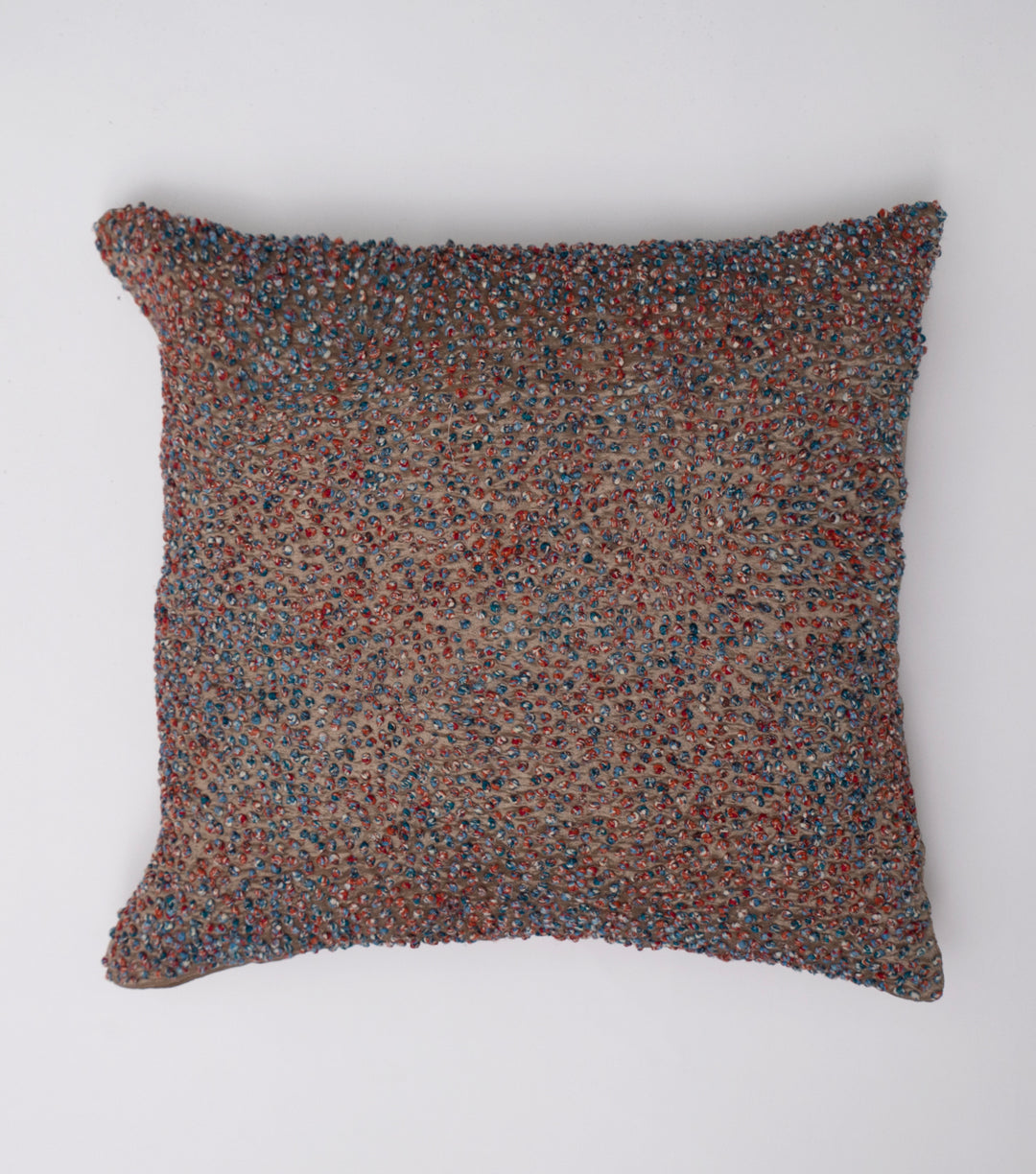 Multi Color French Knot Silk Cushion Cover