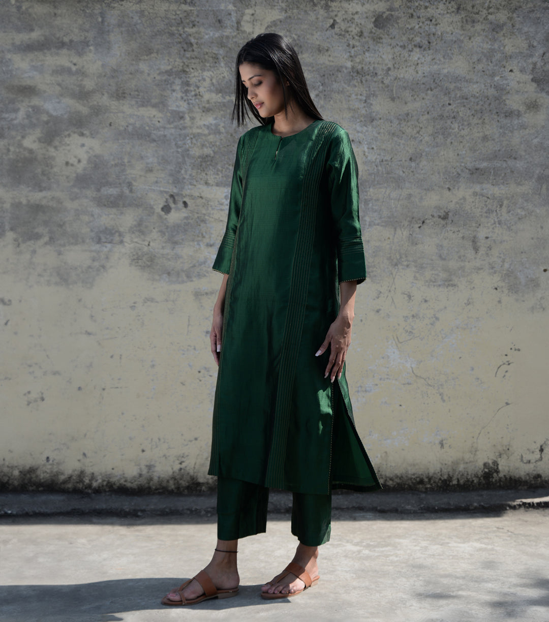 Green Silk Suit Set