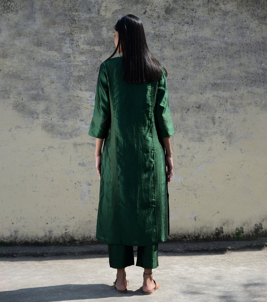 Green Silk Suit Set