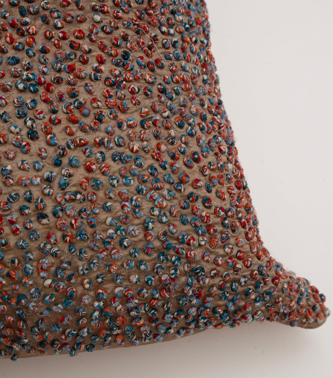 Multi Color French Knot Silk Cushion Cover