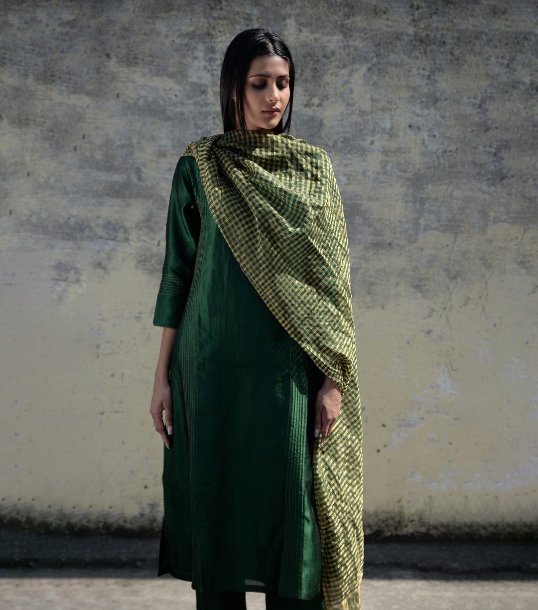 Green Chanderi Dupatta