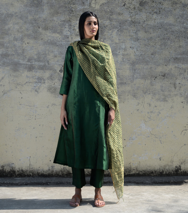 Green Chanderi Dupatta