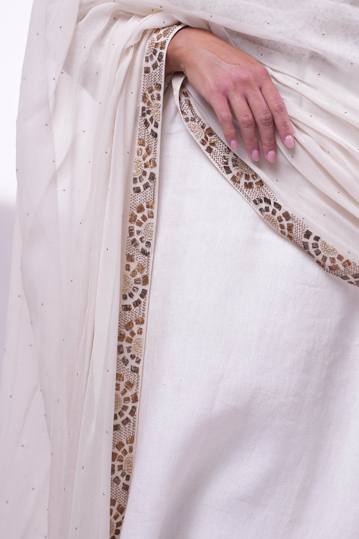 Natural Embroidered Dupatta