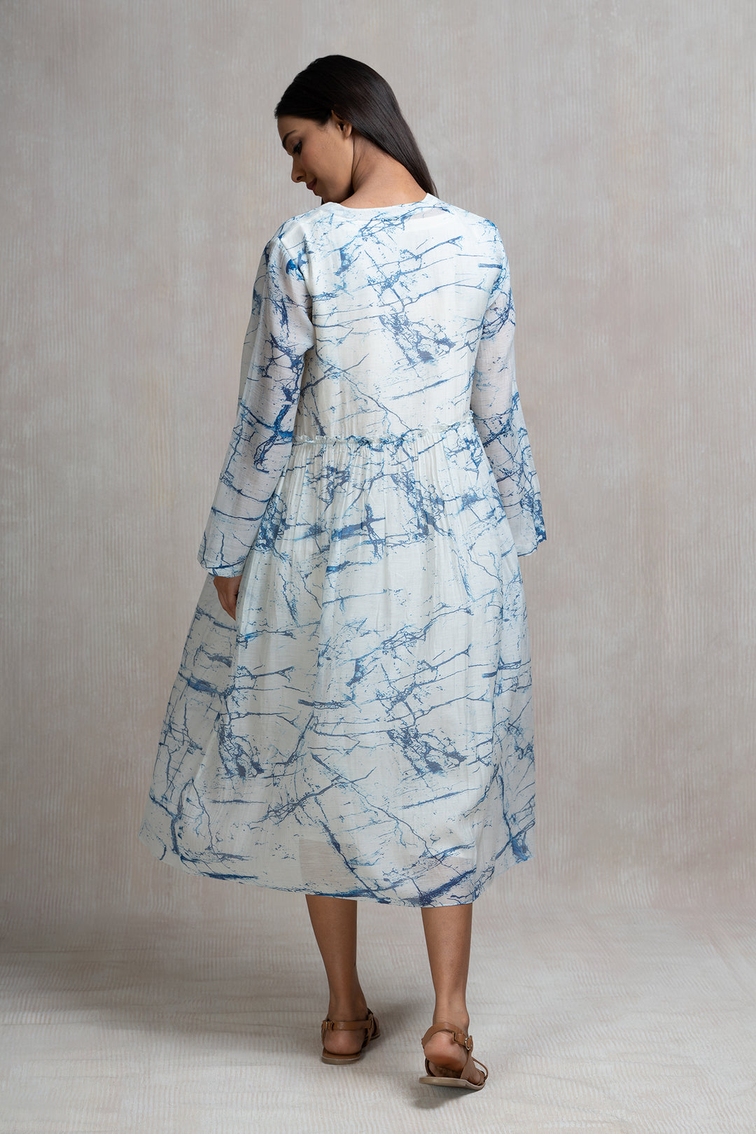 Soft Chanderi Splash Print Summer Dress