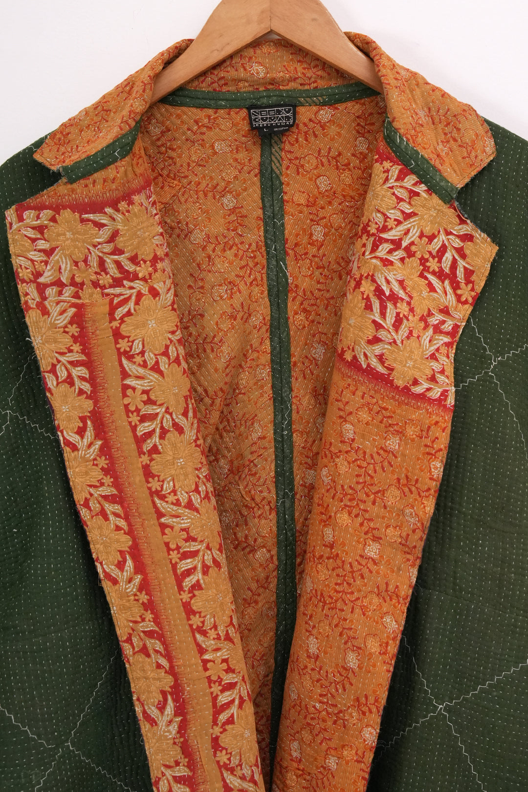 Green Vintage Cotton Kantha Jacket