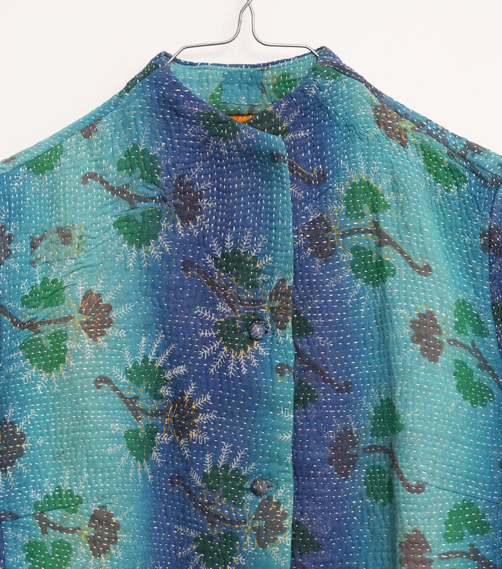 Blue Vintage Cotton Kantha Jacket