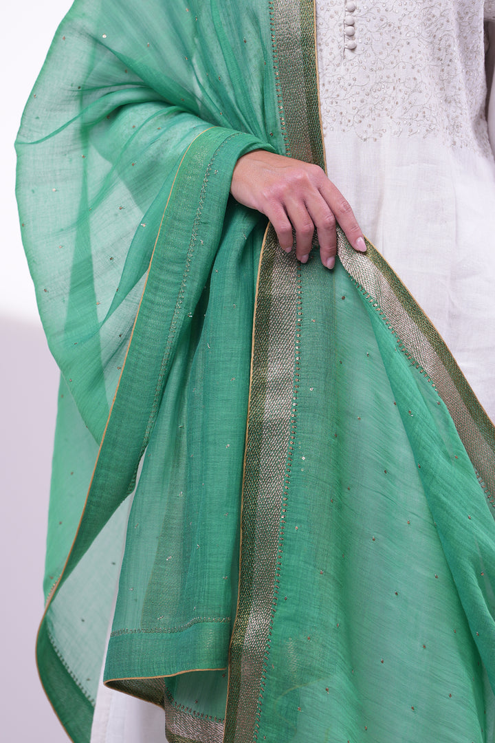 Green Embroidered Dupatta