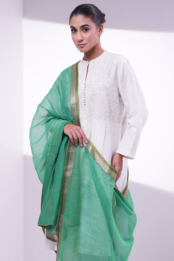 Green Embroidered Dupatta