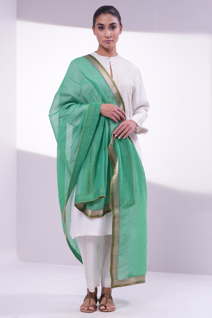 Green Embroidered Dupatta