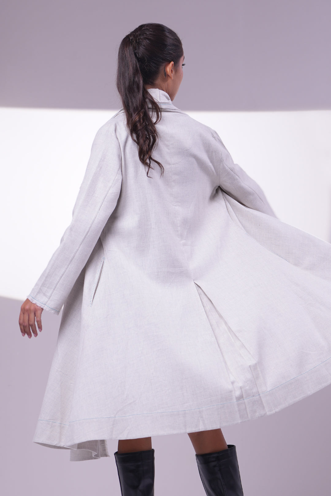 Stone White Wool Cape