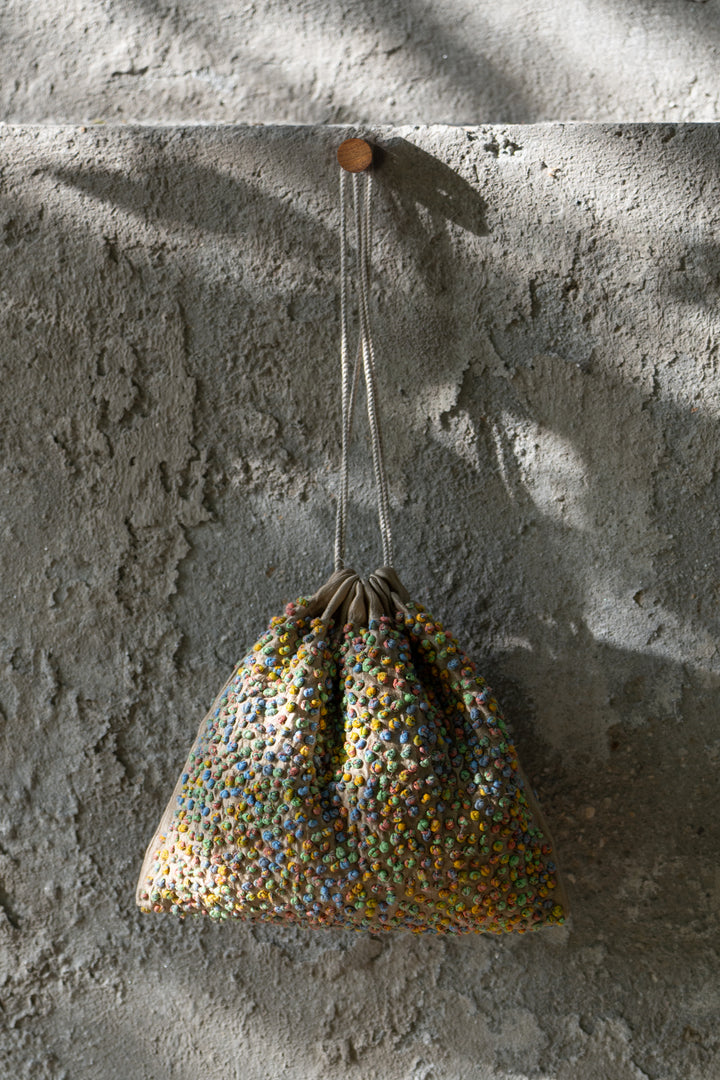 Multi-Color Silk French Knot Potli