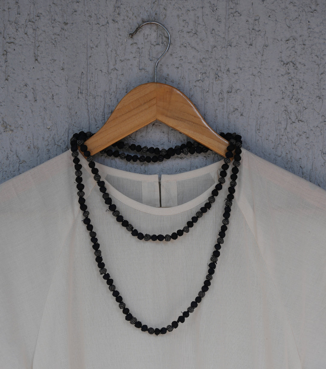 Black Chanderi Beaded Necklace