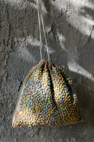 Multi-Color Silk French Knot Potli