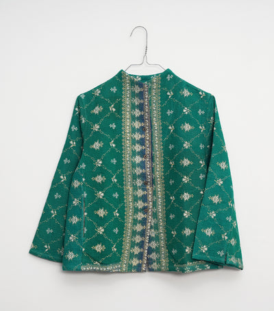 Green Vintage Cotton Kantha Jacket