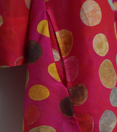 Magenta Pink Printed Chanderi Shirt