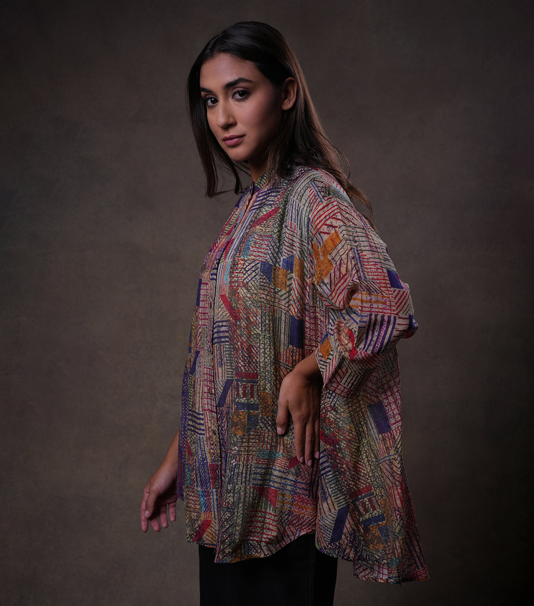 Multi Color Cotton Printed Shirt