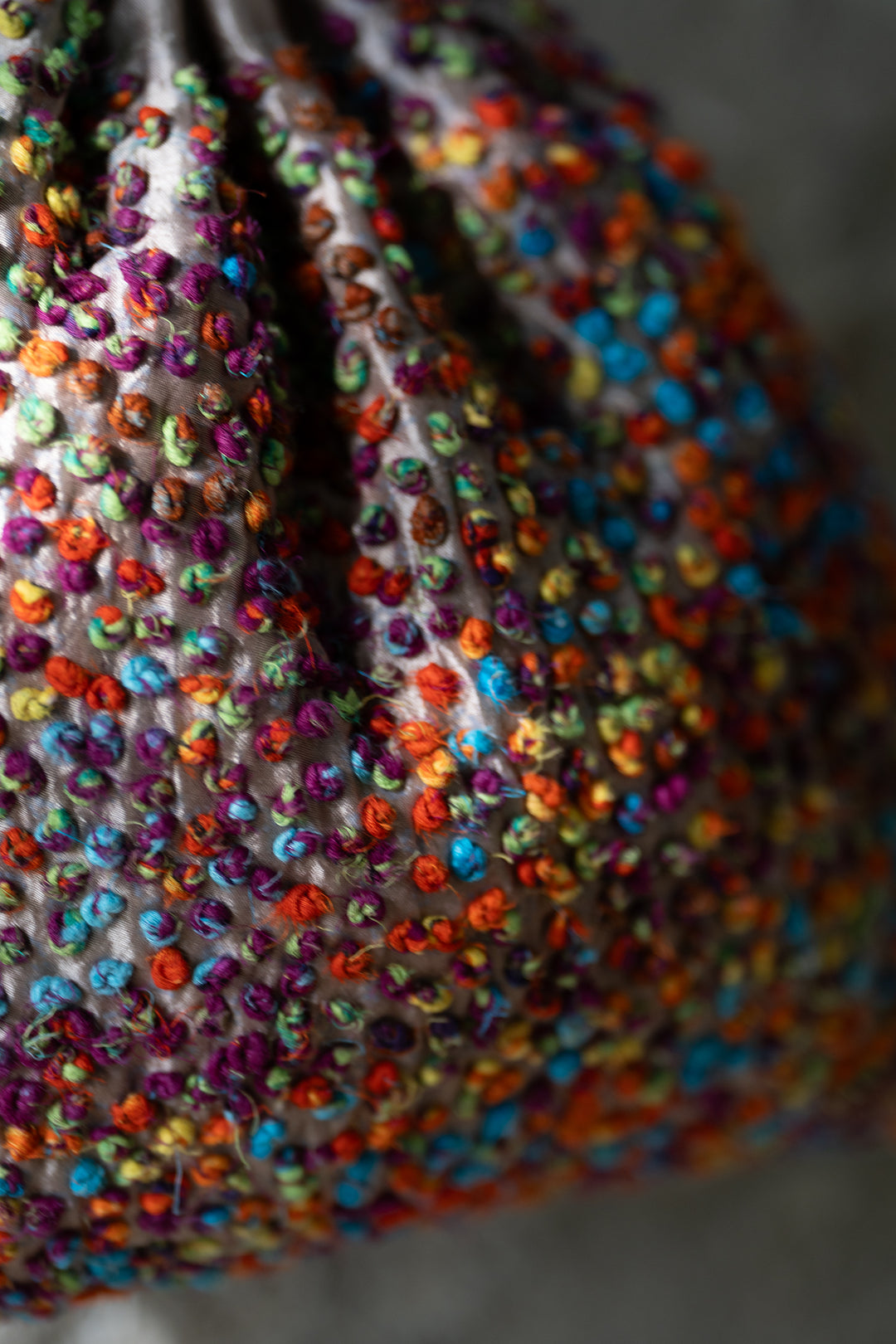 Multi-Color Silk French Knot Potli