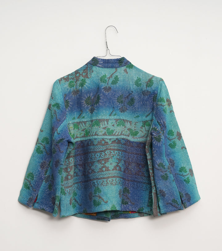 Blue Vintage Cotton Kantha Jacket