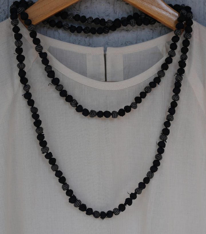 Black Chanderi Beaded Necklace