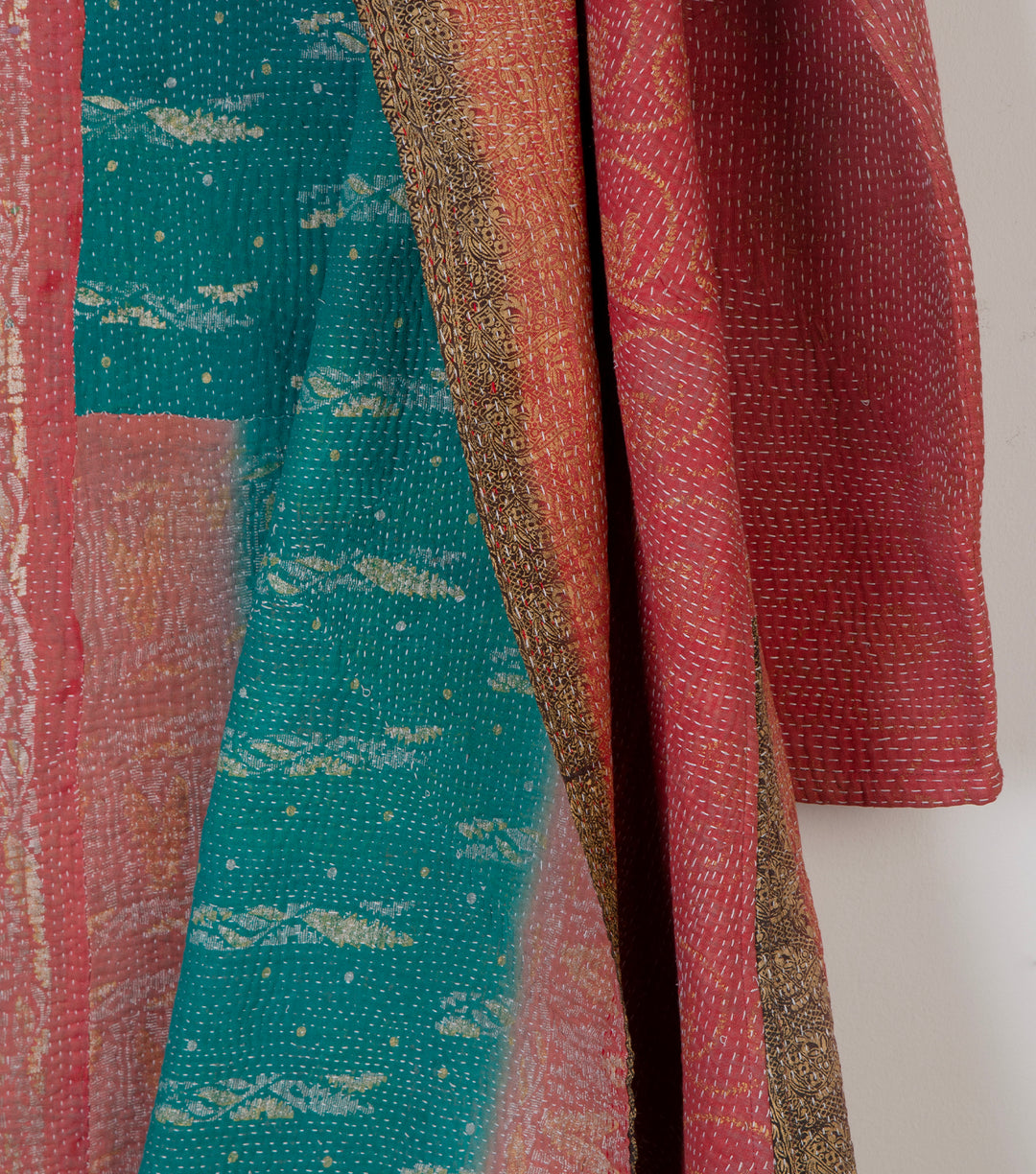 Red Vintage Cotton Kantha Jacket