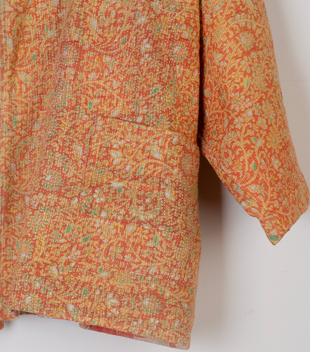 Orange Vintage Cotton Kantha Jacket