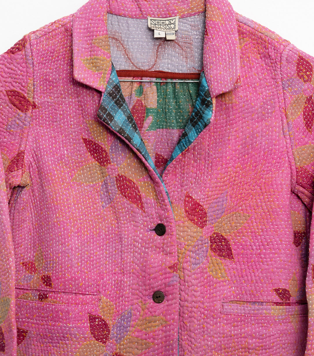 Pink Vintage Cotton Kantha Jacket