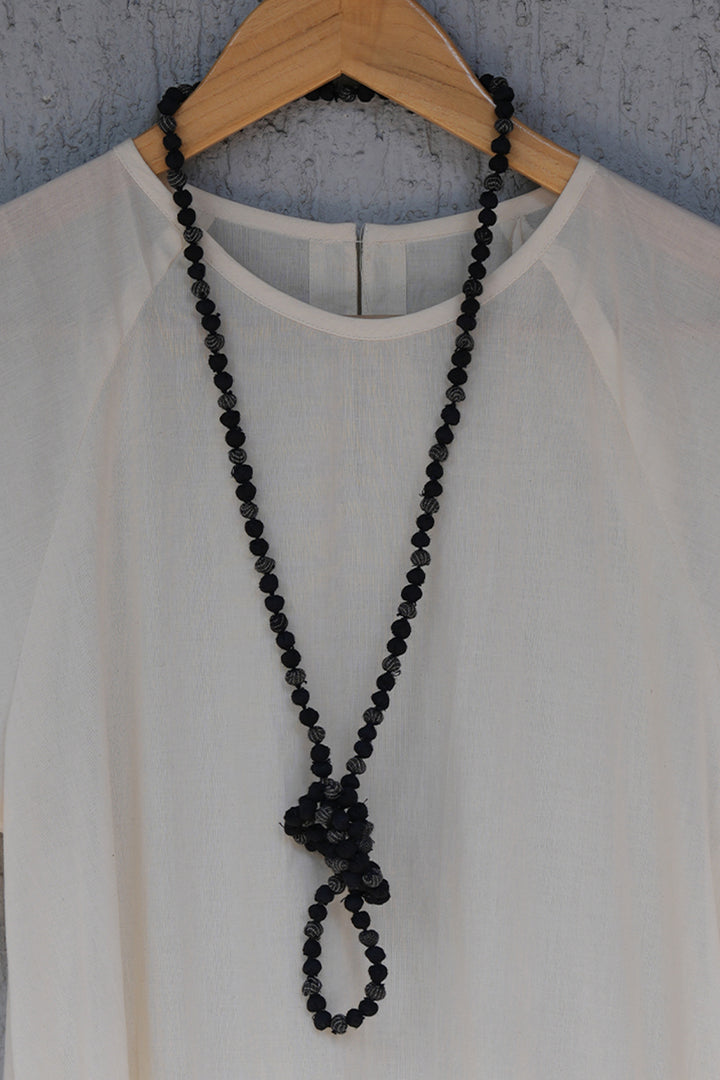 Black Chanderi Beaded Necklace