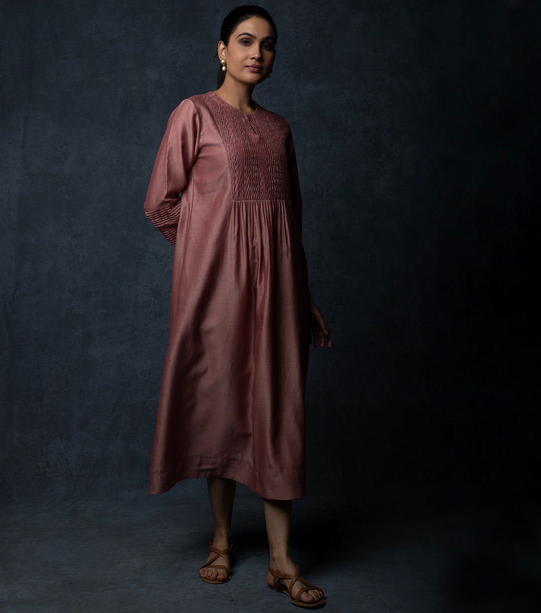 English Rose Chanderi Dress