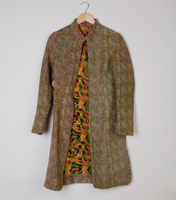 Green Vintage Cotton Kantha Jacket