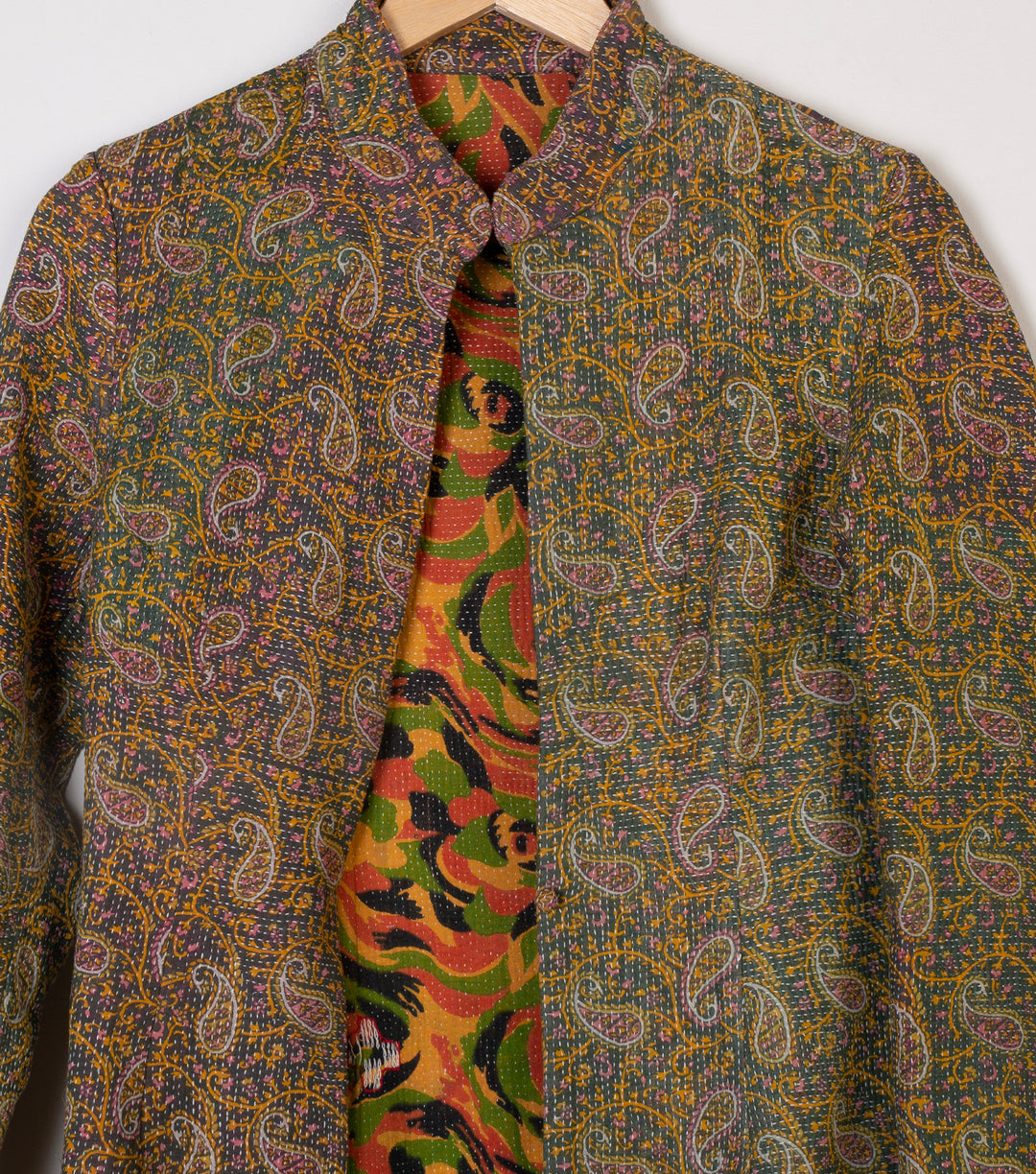 Green Vintage Cotton Kantha Jacket