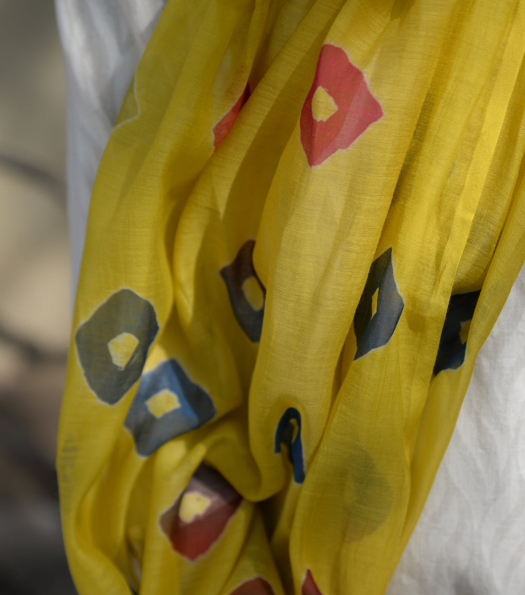 Yellow Base Shibori Dupatta