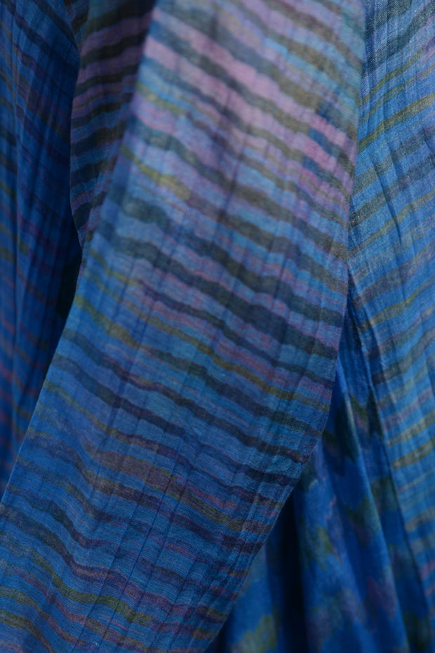 SHIBORI PRINTED BLUE CHANDERI CHOGA