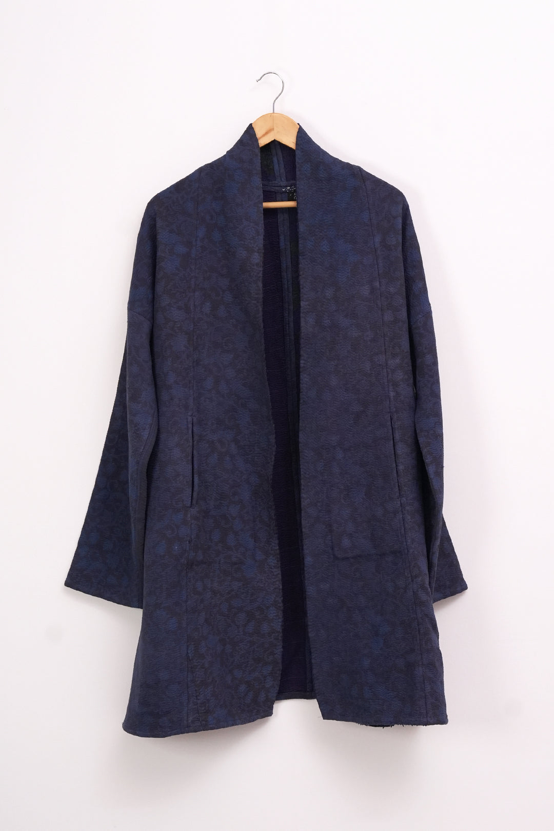 Navy Blue Vintage Cotton Kantha Jacket