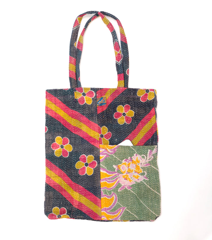 Multi Color Handcrafted Kantha Embroidered Bag