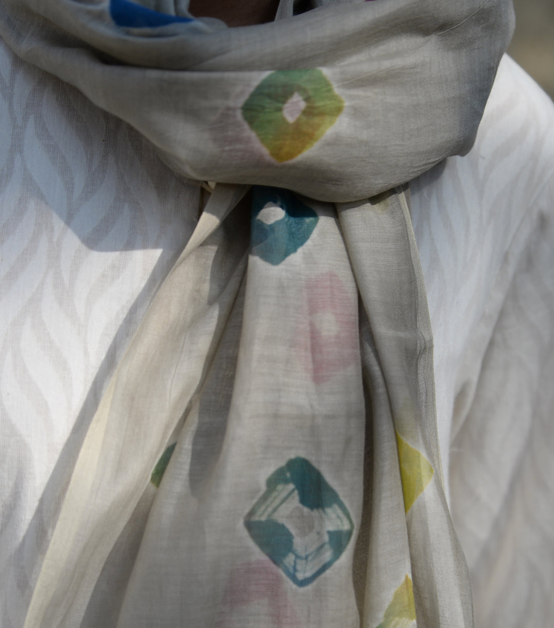 Grey base shibori  dupatta