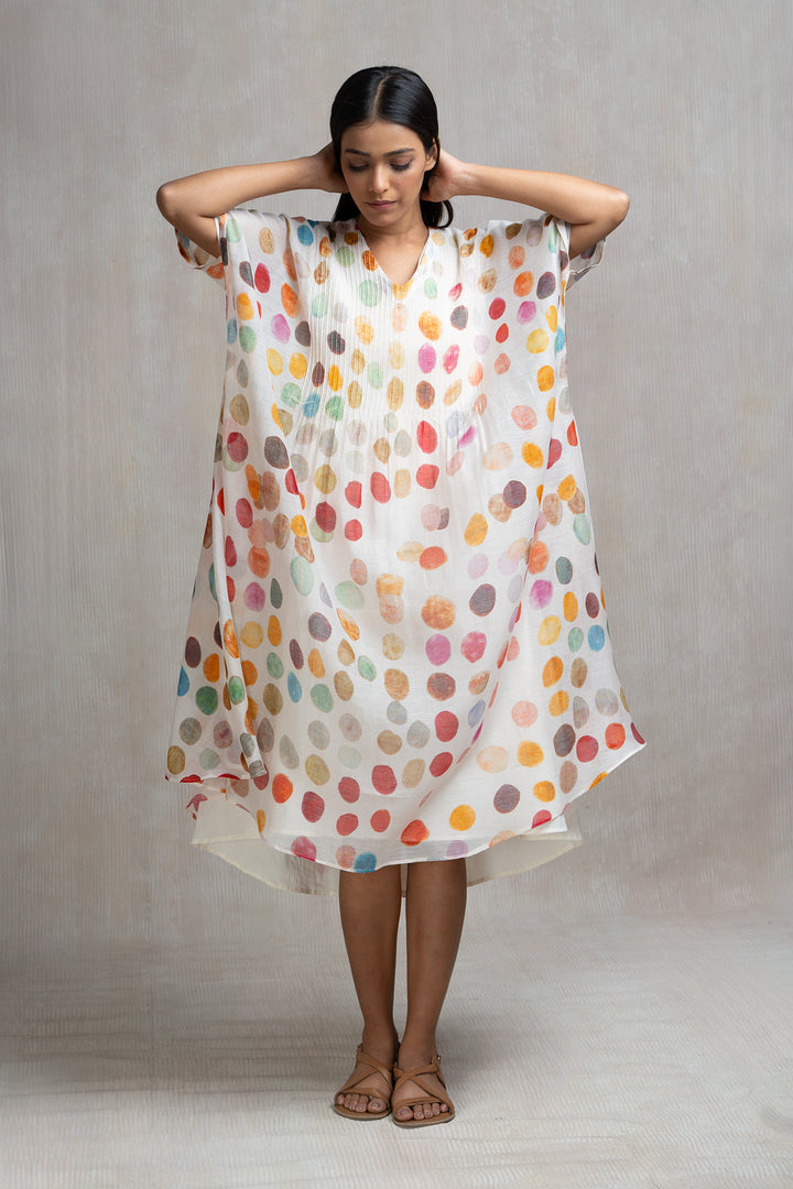 Soft Chanderi Printed Polka Summer Kaftan