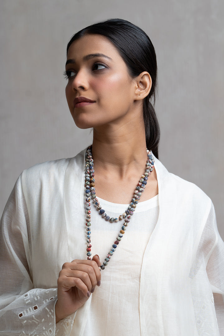 Multi-Color Chanderi Beaded Necklace