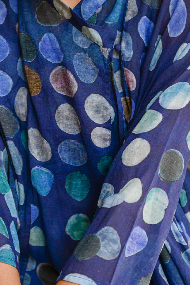 SHIBORI PRINTED PEACOCK CHANDERI CHOGA