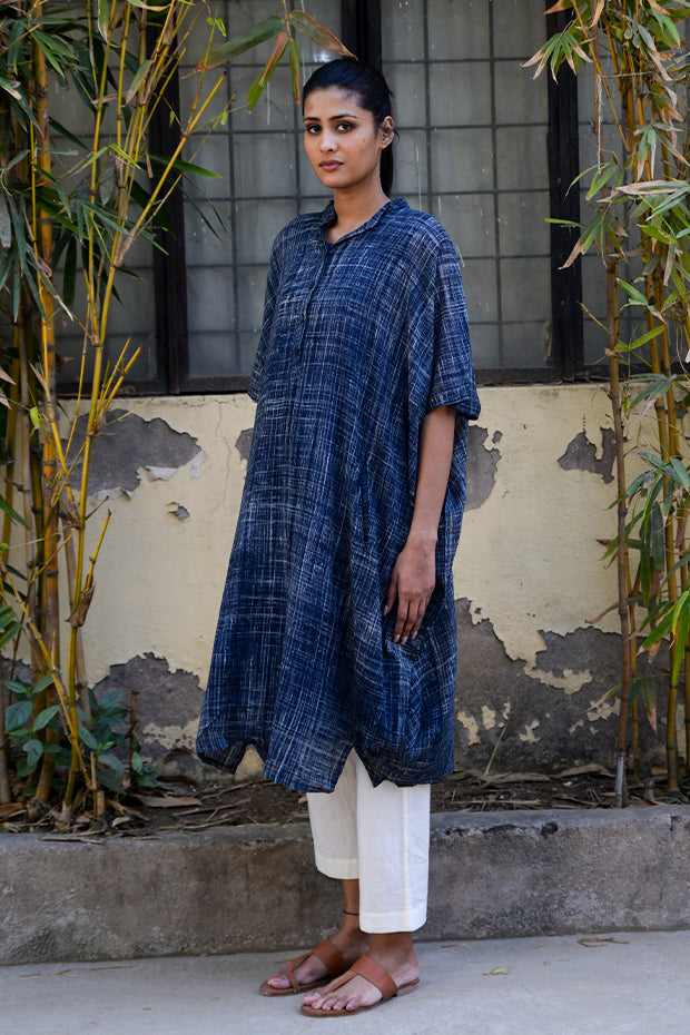 HAND PAINTED PURE COTTON DRAPED TUNIC