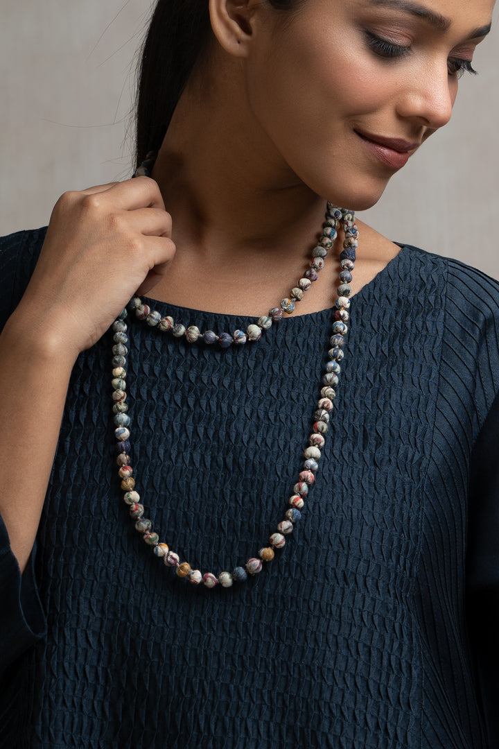 Multi-Color Chanderi Beaded Necklace