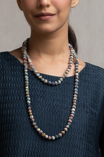 Multi-Color Chanderi Beaded Necklace