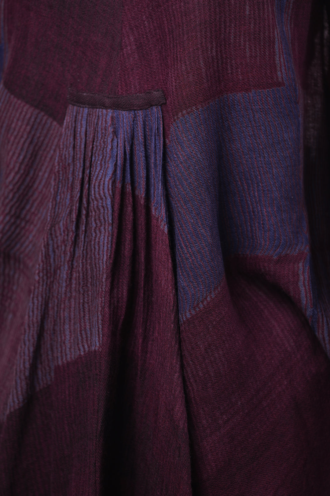 Maroon Shibori Wool Tunic