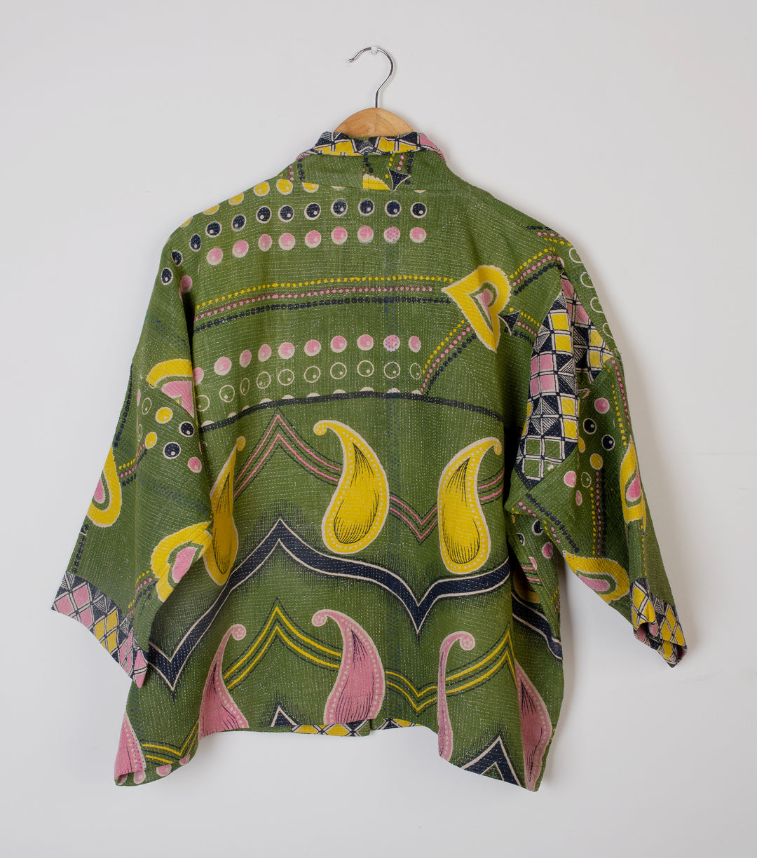 Green Vintage Cotton Kantha Jacket