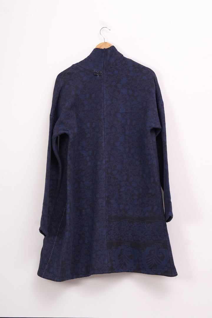 Navy Blue Vintage Cotton Kantha Jacket