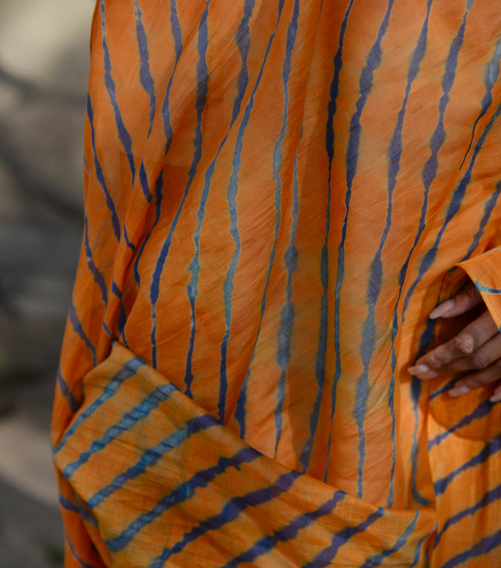 Orange Shibori Dupatta