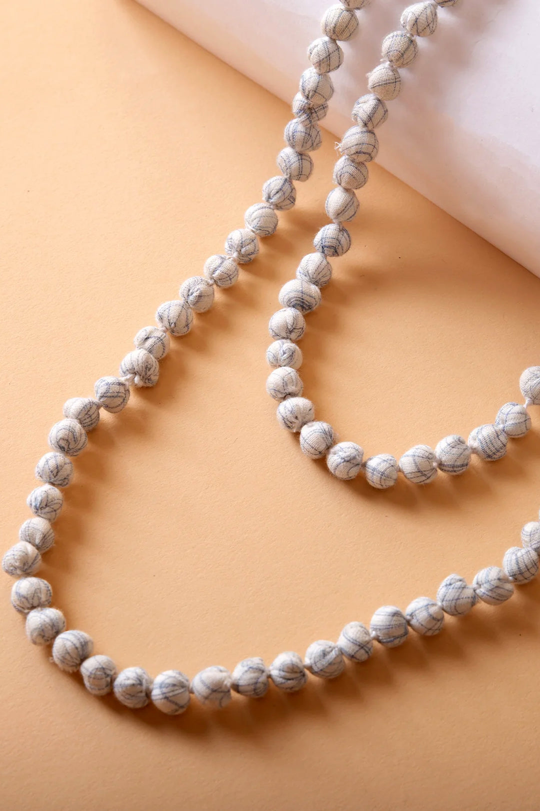 White Cotton Beaded Necklace